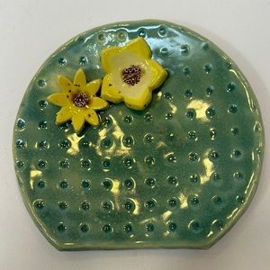 Handmade Pottery Cactus Spoon Rest or Decor